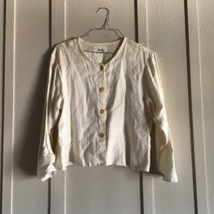 Flax 100% Linen Boxy Button Down S